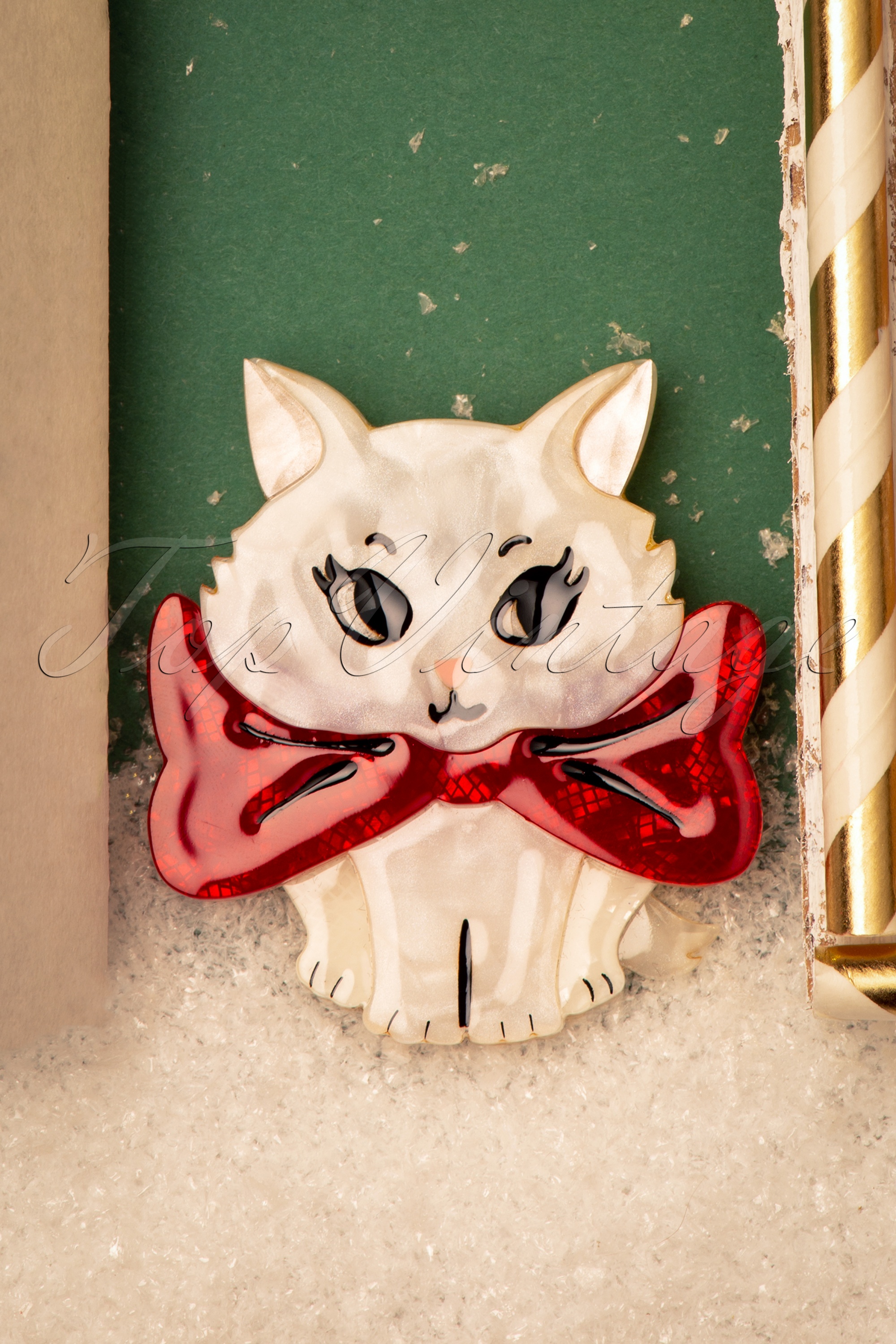 Erstwilder - Exclusief bij Topvintage ~ Wrapped Up In Love Kitten broche