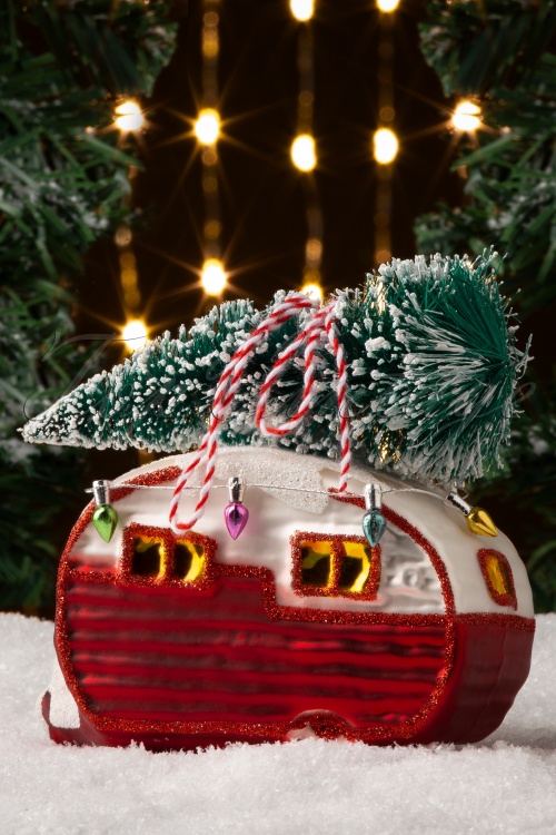 Sass & Belle Dekohänger Weihnachten Auto & Camper Metall rot grün