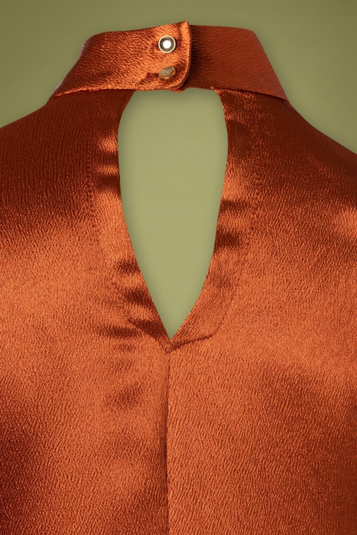 Closet London - Faye gerimpelde blouse in roestbruin 4