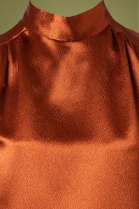 Closet London - Faye gerimpelde blouse in roestbruin 3