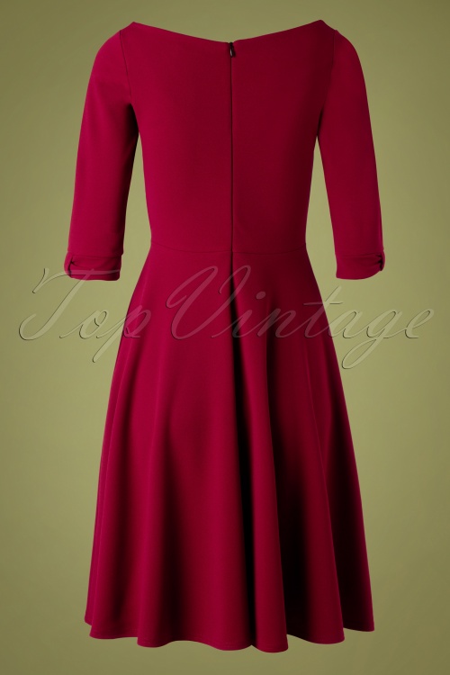 Vintage Chic for Topvintage - Lauriana Swing Dress Années 50 en Bordeaux 2