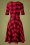 Unique Vintage - Delores Plaid Swing Dress Années 50 en Rouge et Noir  2