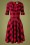 Unique Vintage - Delores Plaid Swing Dress Années 50 en Rouge et Noir 