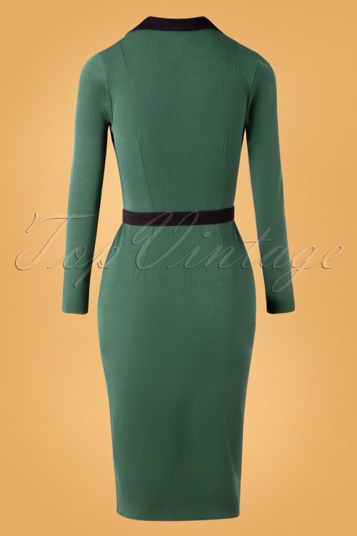 Miss Candyfloss - 50s Fayre Gia Suit Wiggle Pencil Dress in Emerald 3