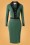 50s Fayre Gia Suit Wiggle Pencil Dress in Emerald
