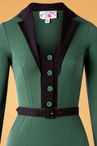 Miss Candyfloss - 50s Fayre Gia Suit Wiggle Pencil Dress in Emerald 5
