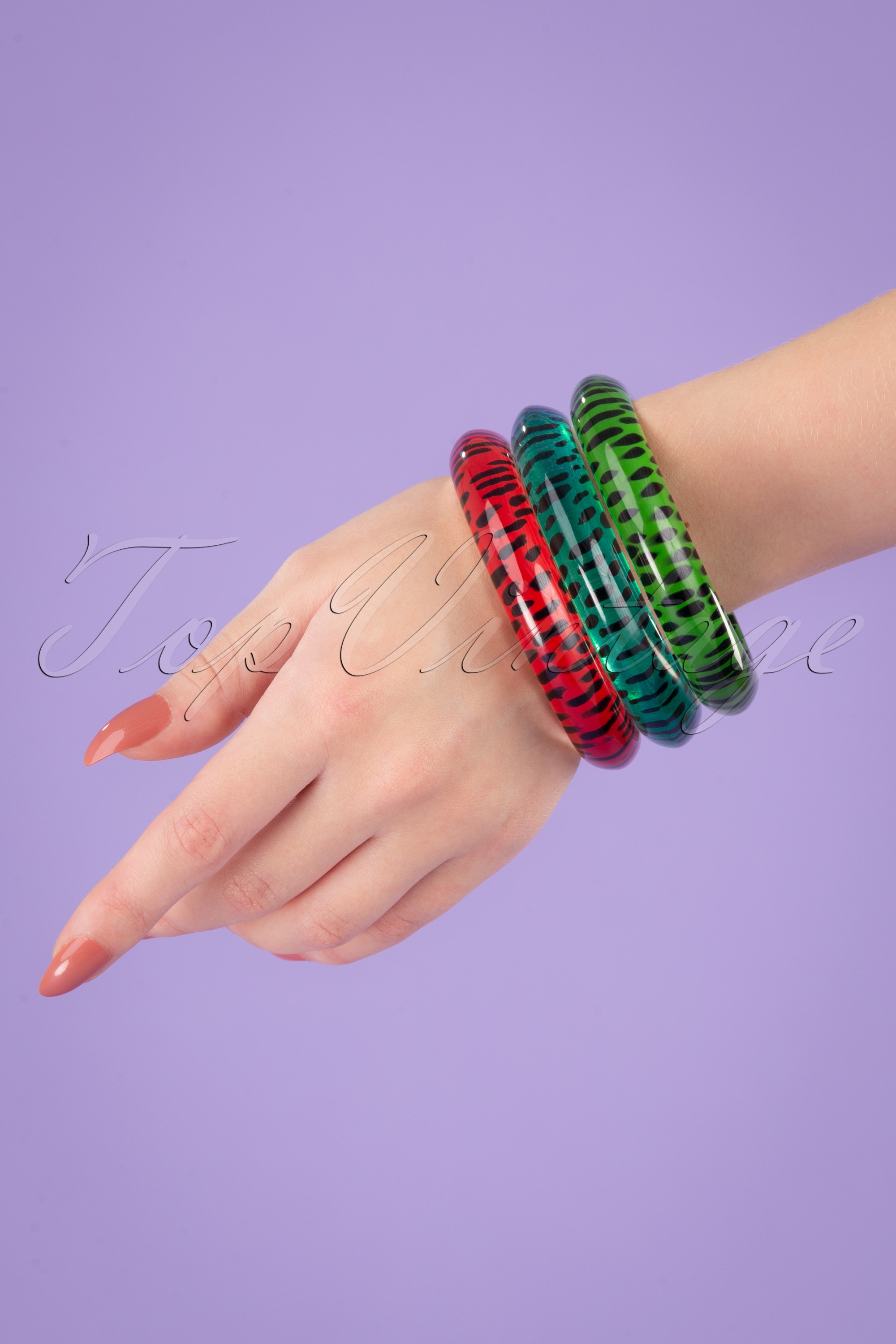 Splendette - Exclusief bij Topvintage ~ Luipaard armband in rood 2