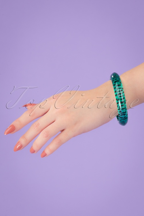 Splendette - TopVintage Exclusive ~ Leopard Bangle Années 60 en Jade