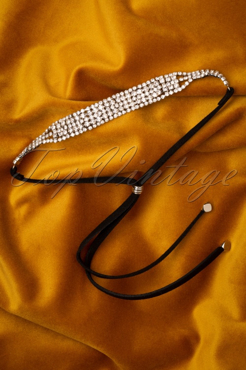 Darling Divine - 50s Sparkles Around My Neck Choker in Black and Silver 2