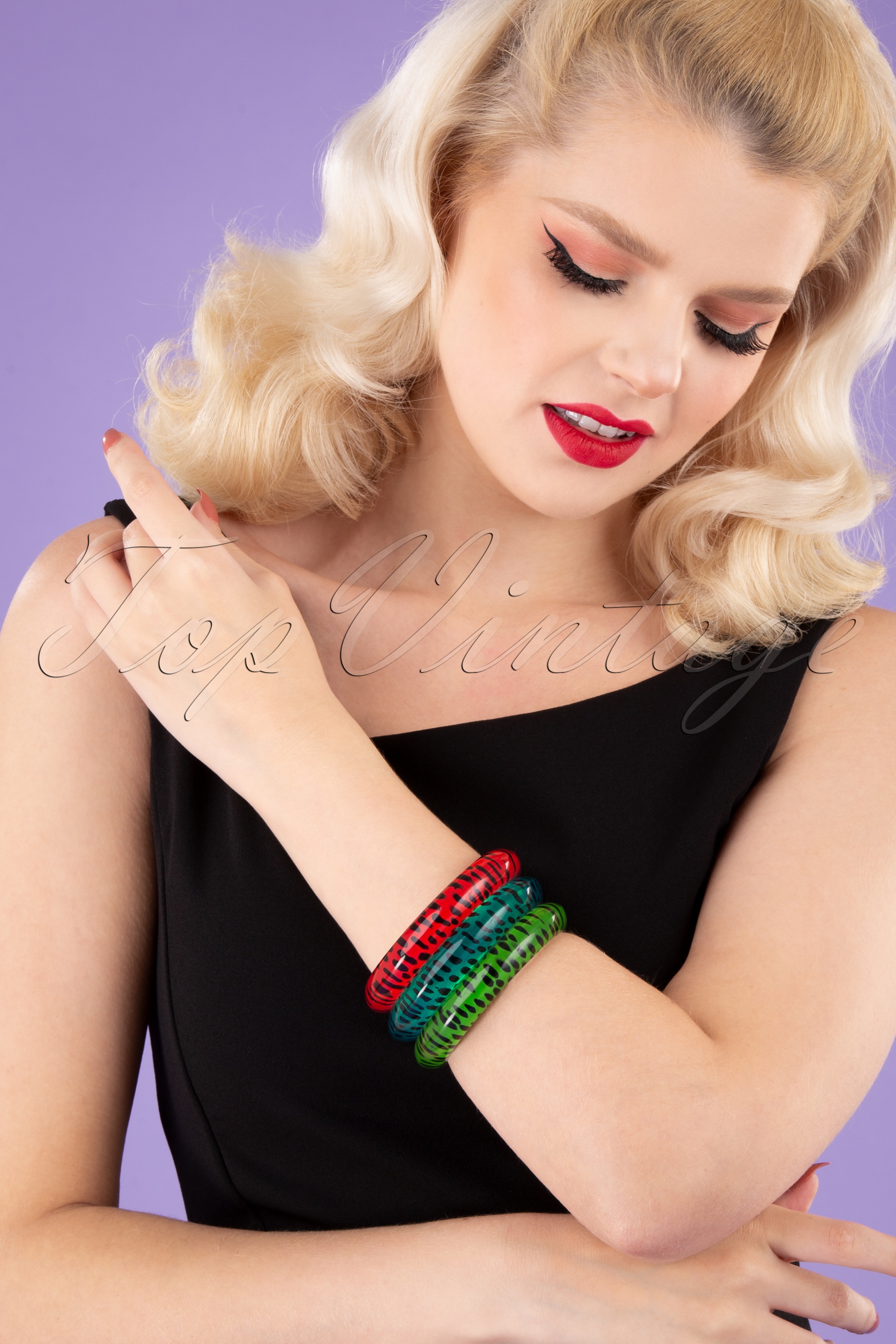 Splendette - Exclusief bij Topvintage ~ Luipaard armband in jade 3