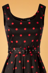 Dolly and Dotty - 50s Amanda Polkadot Swing Dress in Black and Red 3