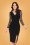 Collectif Clothing - 50s Germana Polka Dots Occasion Pencil Dress in Black