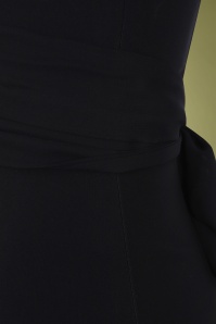 Collectif Clothing - Jamilia Fishtail Pencil Dress Années 50 en Noir 4