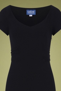 Collectif Clothing - Jamilia Fishtail Pencil Dress Années 50 en Noir 3