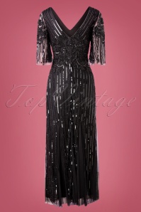 GatsbyLady - 20s Norma Sequin Maxi Dress in Black 5