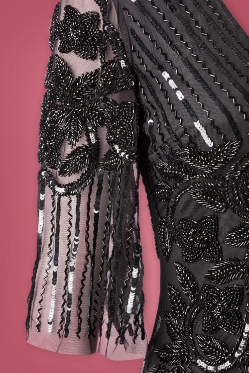 GatsbyLady - Norma maxi-jurk met pailletten in zwart 4