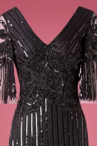 GatsbyLady - 20s Norma Sequin Maxi Dress in Black 2