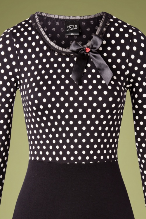 Pussy Deluxe - 50s Fine Dotties Swing Dress in Black and White 2