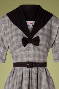 Miss Candyfloss - 50s Maeby Lou Dolman Swing Dress in Grey and Black 3