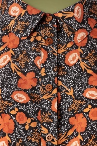 Bright and Beautiful - 70s Zelda Wallpaper Floral Shirt in Black 3