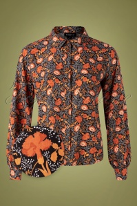 Bright and Beautiful - 70s Zelda Wallpaper Floral Shirt in Black