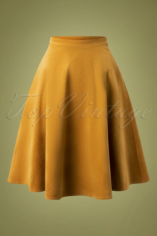 Bright and Beautiful - 70s Carrie Corduroy Skirt in Camel