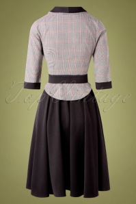 Miss Candyfloss - 50s Ambre Houndstooth Swing Dress in Black and Red 2