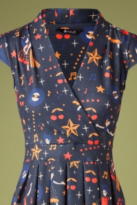 Lady V by Lady Vintage - 50s Eva Lindy Hoppers Swing Dress in Navy 3