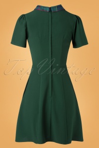 Bright and Beautiful - 60s Celeste Check Dress in Green 4