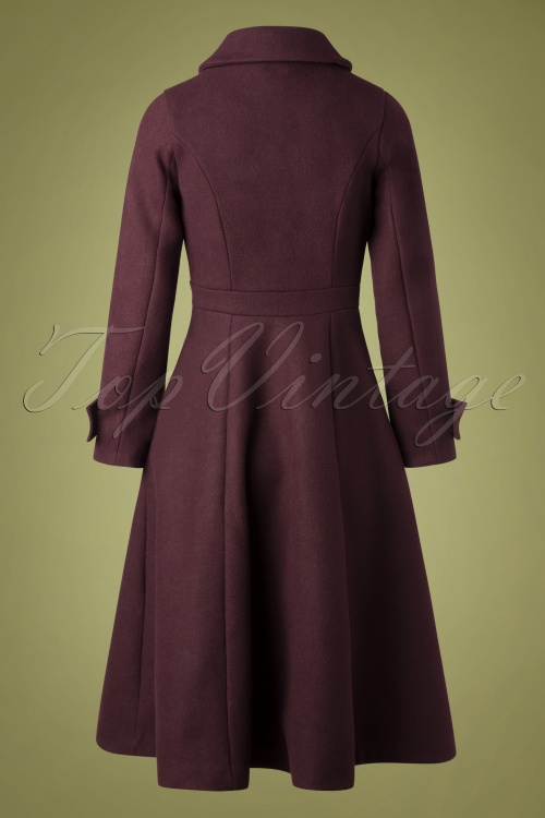 Bright and Beautiful - 70s Lenny Plain Coat in Burgundy 4