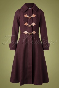 Bright and Beautiful - 70s Lenny Plain Coat in Burgundy