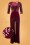 Vintage Chic for Topvintage - Sigourney fluwelen jumpsuit met pailletten in wijnrood