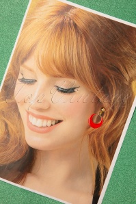 Glitz-o-Matic - Teeny Tiny Hoop Earrings Années 50 en Rouge 2