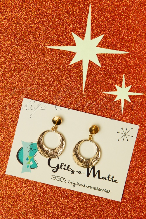 Glitz-o-Matic - Teeny Tiny Hoop Earrings Années 50 en Noir 3
