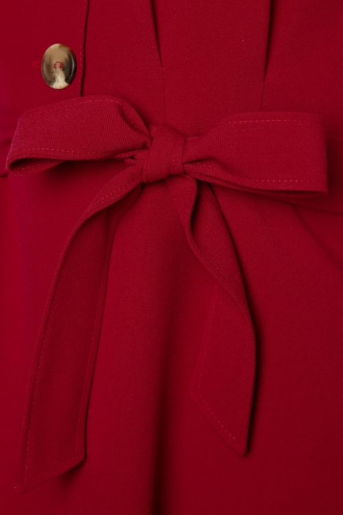Pretty Retro - Pretty Shirt Dress Années 40 en Rouge Foncé 4