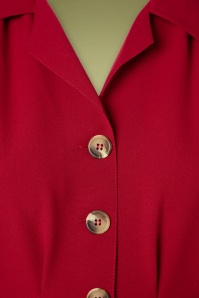 Pretty Retro - 40s Pretty Shirt Dress in Dark Red 3