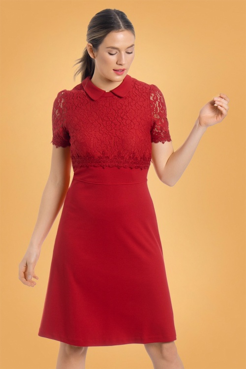 Vive Maria - 60s Maria Lace Day Dress in Red