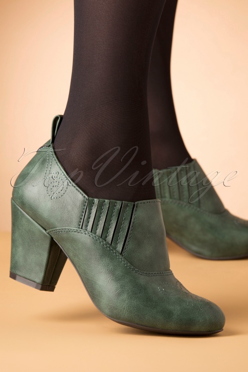 B.A.I.T. - Howdy Shoe Bootie Années 50 en Vert