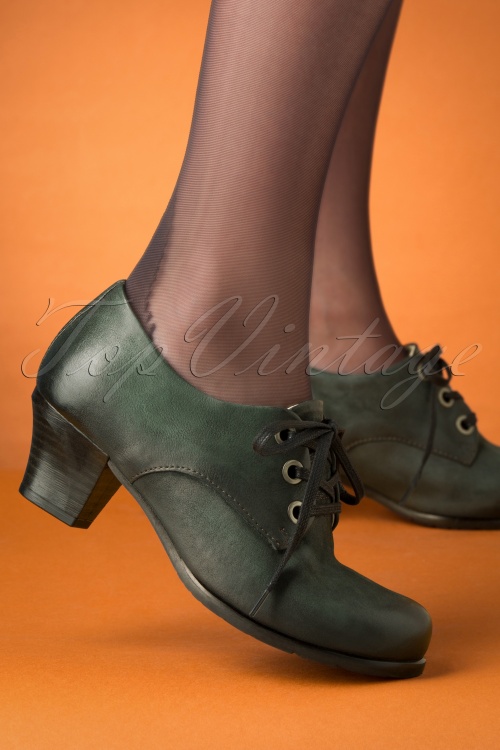 Miz Mooz - Frazier Shoe Booties Années 40 en Vert Sapin