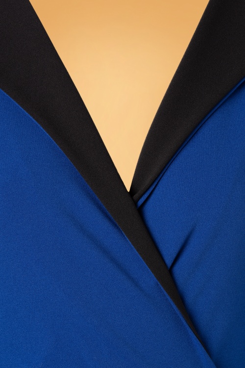 Vintage Chic for Topvintage - Clayre Pencil Dress Années 50 en Bleu Roi et Noir 3