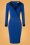 Vintage Chic for Topvintage - Clayre Pencil Dress Années 50 en Bleu Roi et Noir