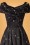 Collectif Clothing - Dorothy Floral Rose Swing Dress Années 50 en Noir 3