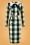 Collectif Clothing - Clemence Meadow Check Pencil Dress Années 50 en Vert
