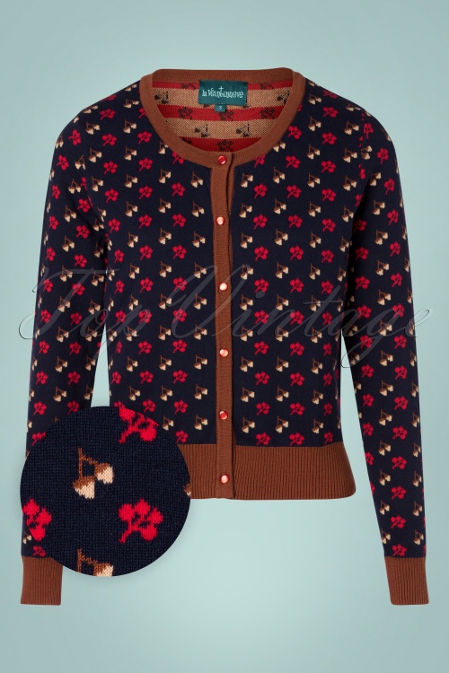 La Veintinueve - 60s Holly Nuts Cardigan in Navy