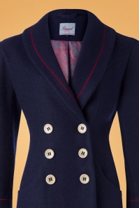 Banned Retro - 60s Rocking Coat in Navy and Red 3