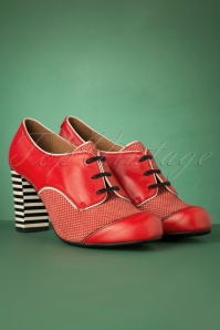 Nemonic - 60s Listas Mad Leather Booties in Red 4