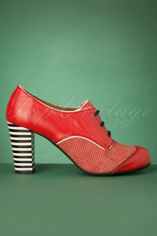 Nemonic - 60s Listas Mad Leather Booties in Red 2