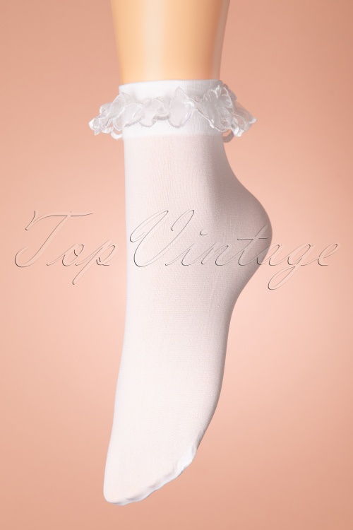 Ruffle Knee High Socks- White – Itty Bitty Bella