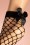 Rouge Royale - Bow Fishnet Ankle Socks Années 50 en Noir 2