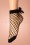 Bow Fishnet Ankle Socks Années 50 en Noir